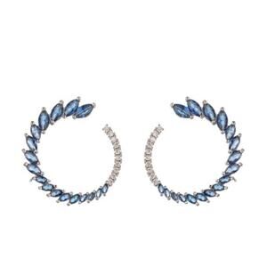 EYE CANDY LOS ANGELES Roman Graduated Dangle Earrings in Blue/Silver NEW